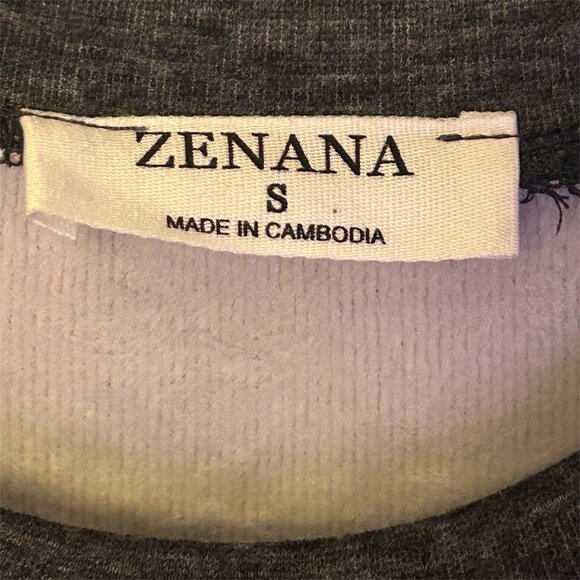 Zenana Dark Gray Raglan Sleeve Fleece Oversized Sweatshirt - SZ S - Picture 7 of 9